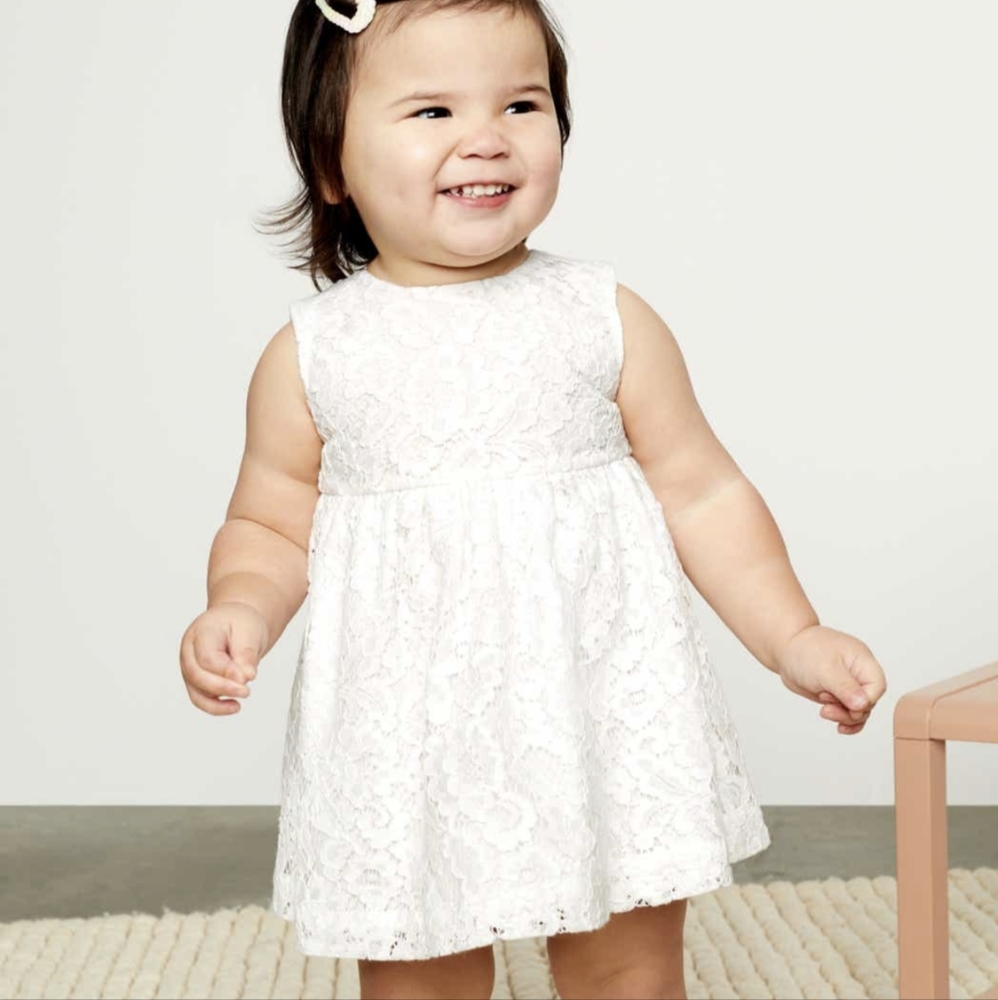 Pretty lace dress paired with matching bloomers